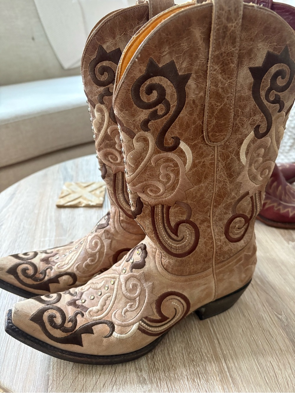 Old Gringo Women’s Taupe Embroidered Western Cowboy Boots